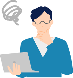 悩んでいる男性イメージ