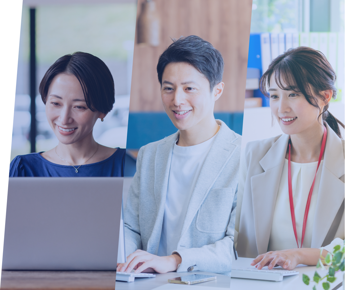 女性、男性、女性が研修を受けているイメージ画像